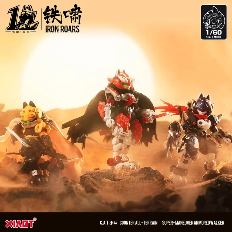 Iron Roars Xiaot 1/60 Cat-01 Super-maneuver Armored Walker Samurai Pizza Cat Action Toy Figures Assembly Model Hot Boy Gifts Toy