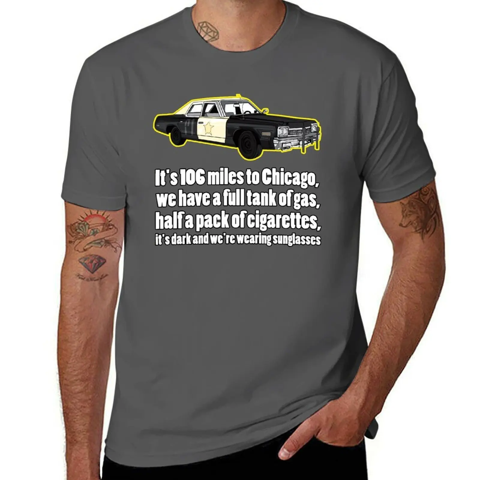 

Blues Brothers bluesmobile Movie T-Shirt man t shirts high quality luxury brand t shirts designer T-Shirt