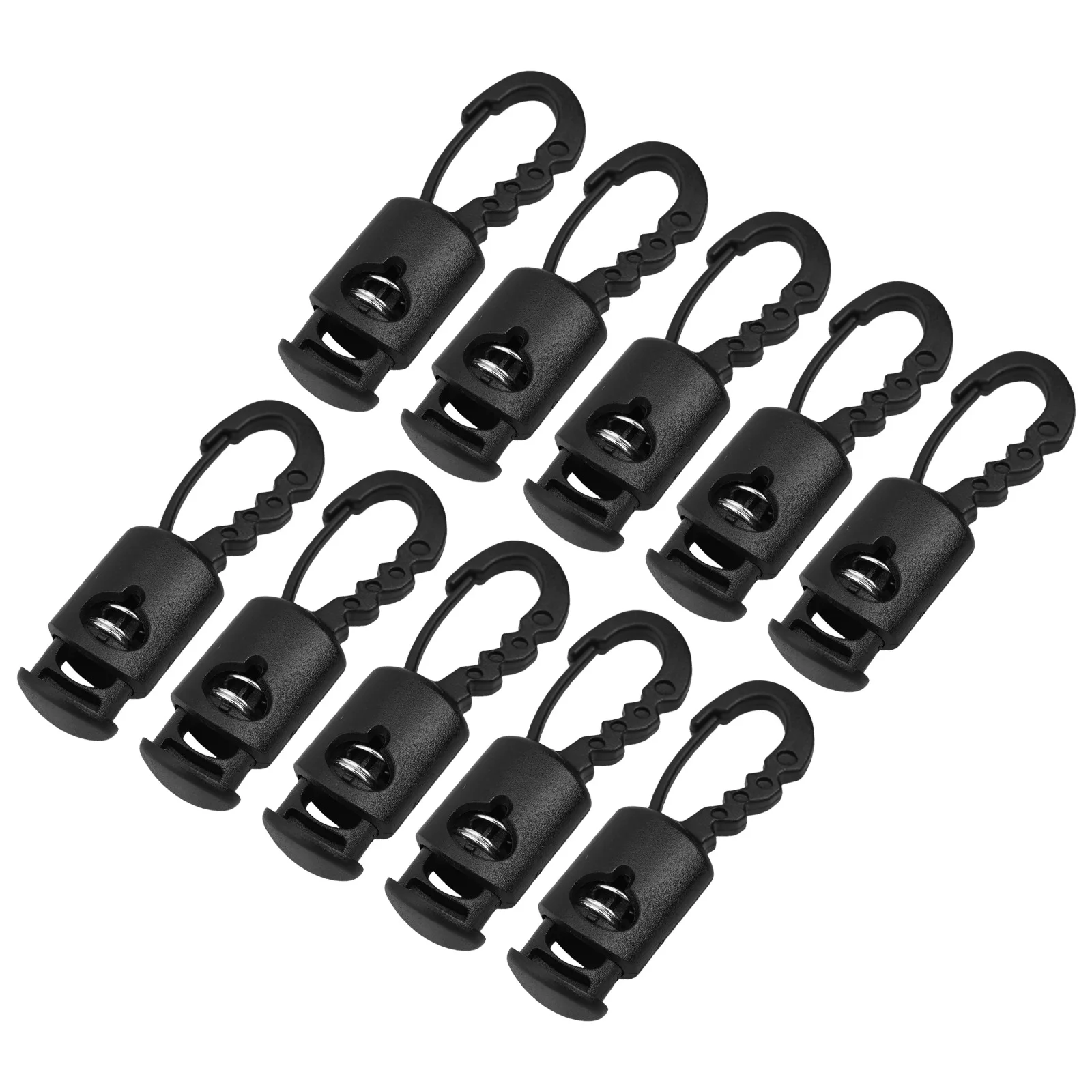 10 Pcs Wind Rope Clip Camping Tent Wind Rope Clip Awning Hook Clamp Windproof Rope Spring Hook Multifunctional Practical Tools