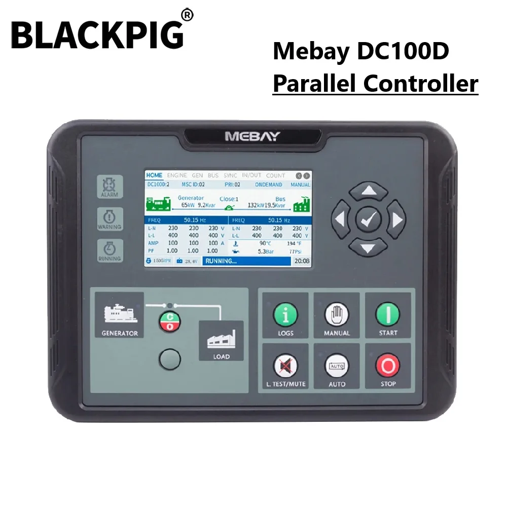 DC100D Mebay Genset Parallel Controller Diesel Generator Engine LCD Control Board With USB CAN Communication Ports