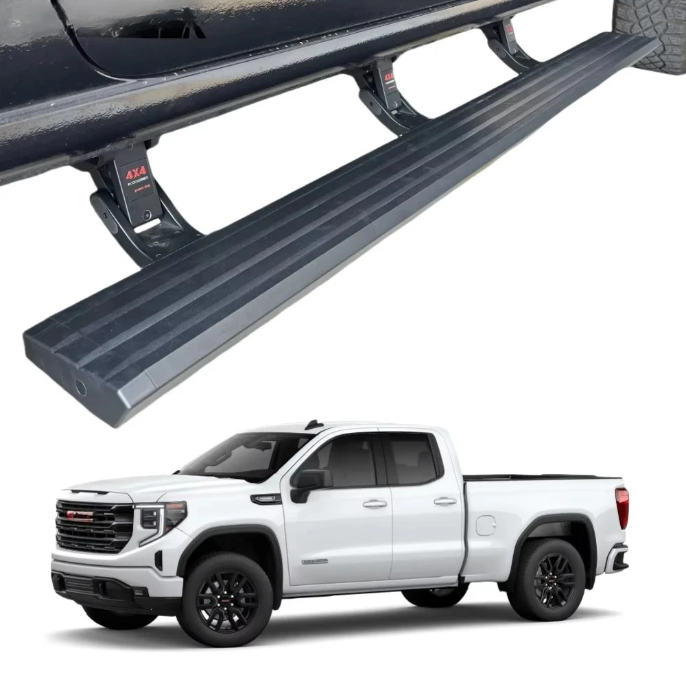 For 2023 2024 GMC Sierra 1500 2500 Denali Series Power Electric Running Board Retractable Side Steps with LED Light