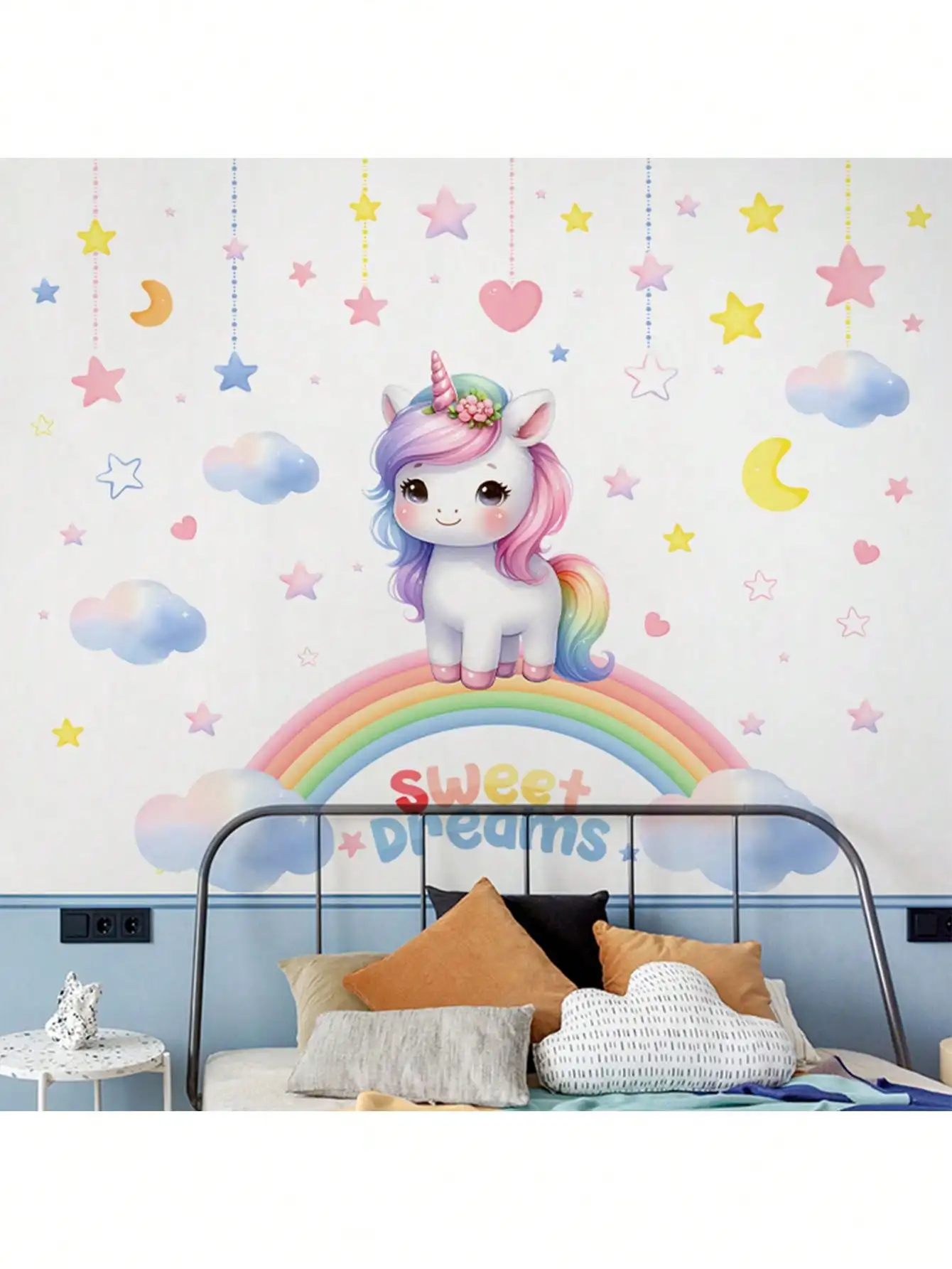 Colourful pony stickers children\'s room layout decoration bedroom wall stickers warm girls cute cartoon stickers wall decals