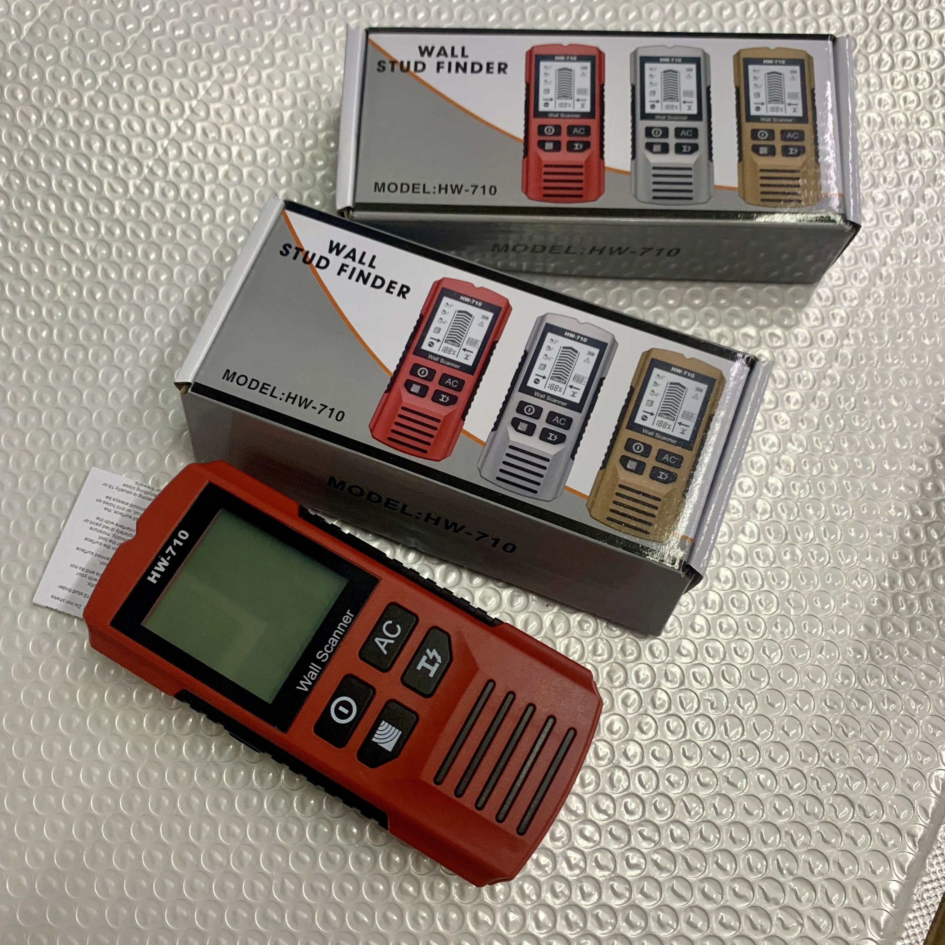Red Wall Meter Magnetic Field Detector Metal 5 in 1 Wall Metal Detector Depth Wood Stud Voltage Live Wire Detect Wall Scanner