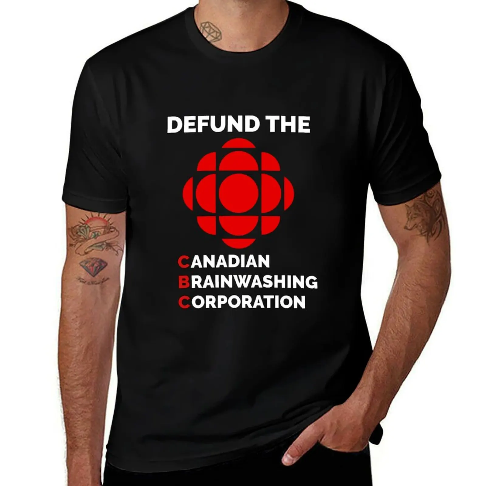 Defund the Canadian Brainwashing Corporation T-Shirt Simple Graphic Design T-Shirt