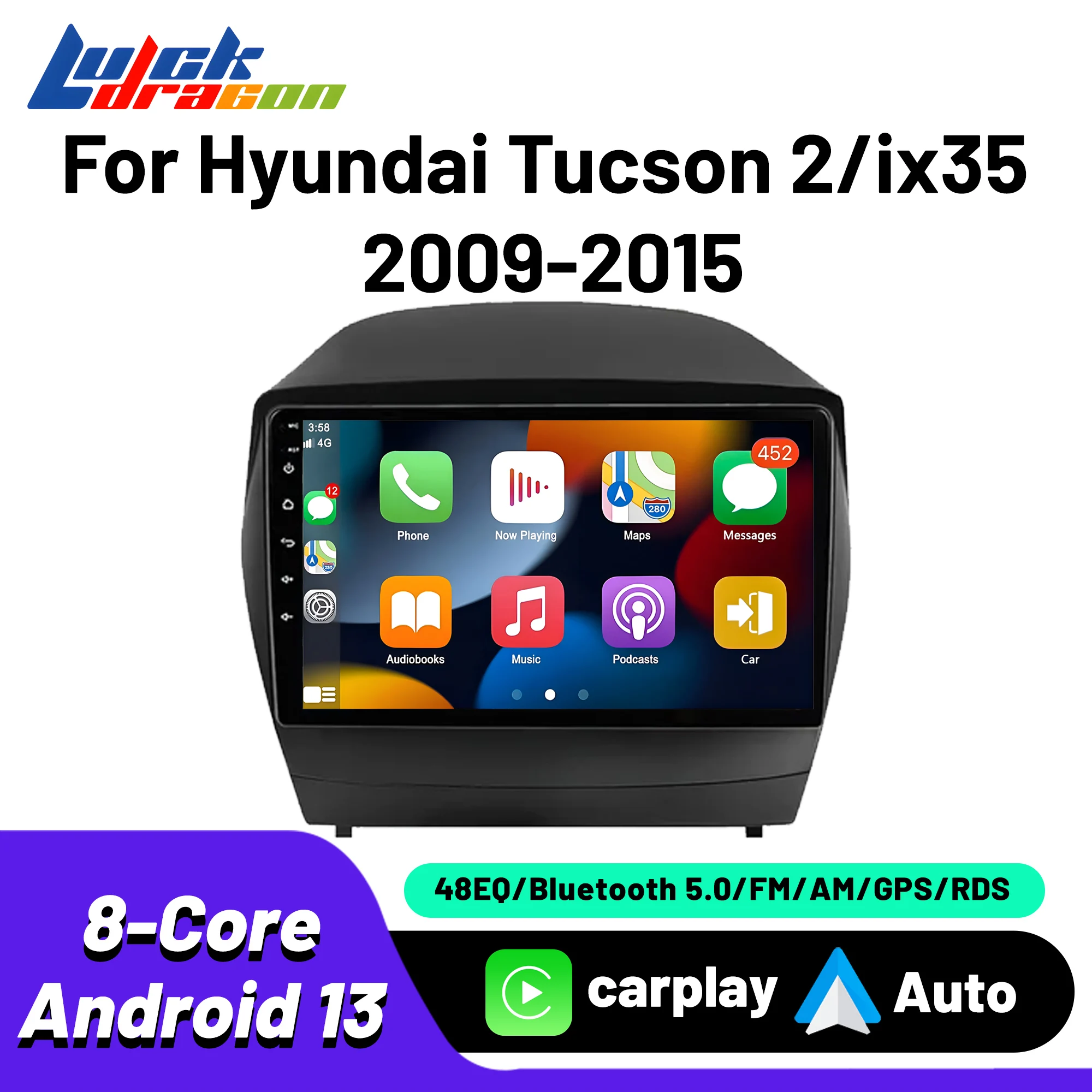 Autoradio Multimedia Player For Hyundai IX35 Tucson 2 2009 - 2015 Automotive Car Radio Carplay Android Auto Wireless Bluetooth