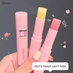 Natural Peach Lip Balm Temperature Change Color Lipstick Moisturizing Hydrates Long-lasting Lip Care Tools Make Up Cosmetics