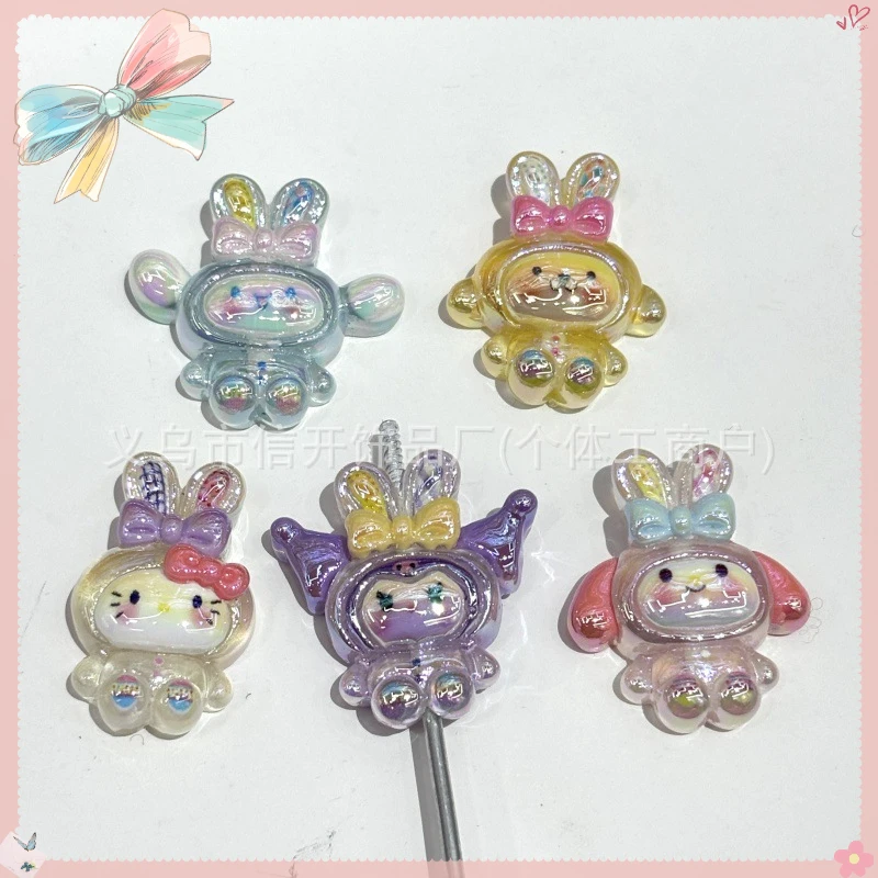 

Cartoon Anime Sanrio Beads 200pcs UV Plated Resin Handmade DIY Keychain Bag Hanging Chain Bead Pen charms accessory Material