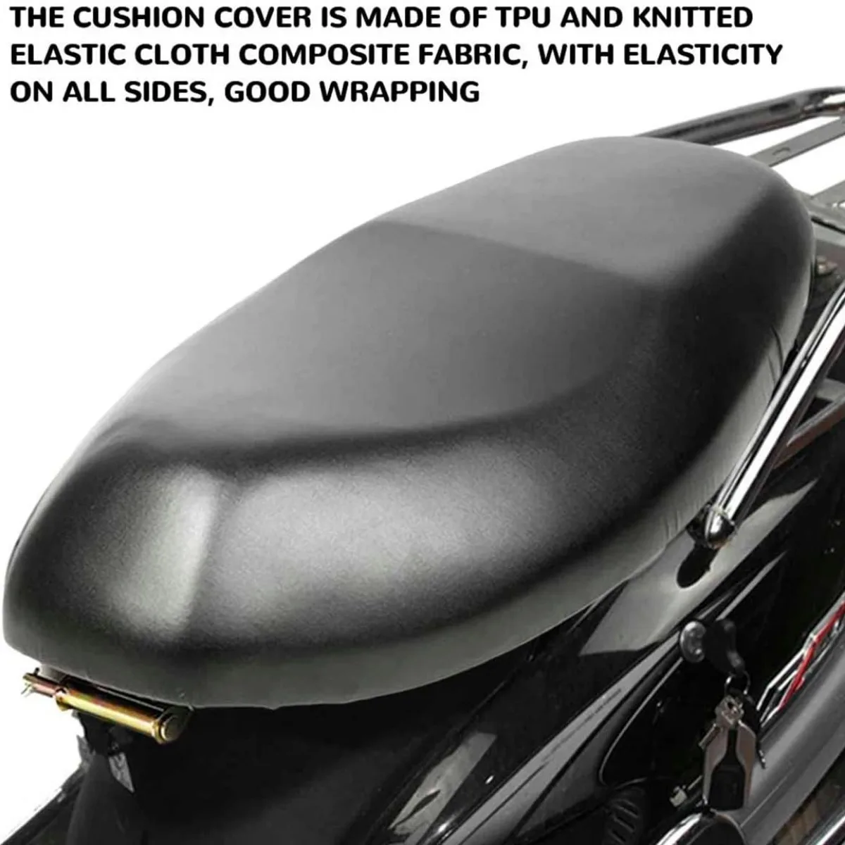 1Pc Motorcycle seat cover, high elasticity PU leather, breathable and waterproof, universal style view 3