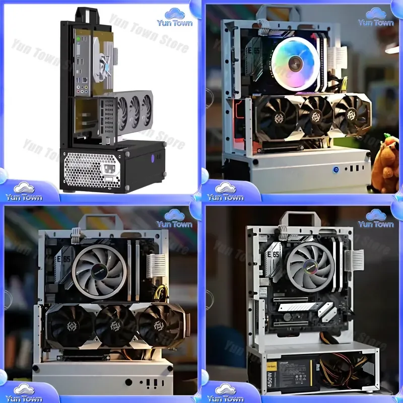Open Chassis 240 360 Water Cooled Air Cooled Rack ATX MATX Graphics Card Vertical Desktop PC Case for Gaming Computer Build