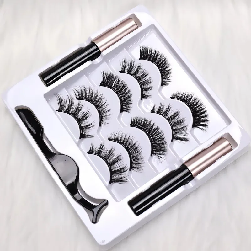 5 Pairs Magnetic Eyelashes Full Strip Set - No Glue Needed, False Lashes for Daily/Party Makeup