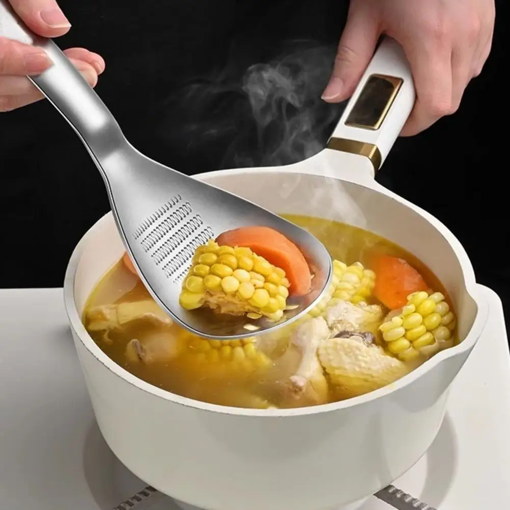 Ginger Garlic Grater Stainless Steel Vegetable Shredder Stainless Steel Slotted Spoon with Bottle Opener Fine Tooth Ginger