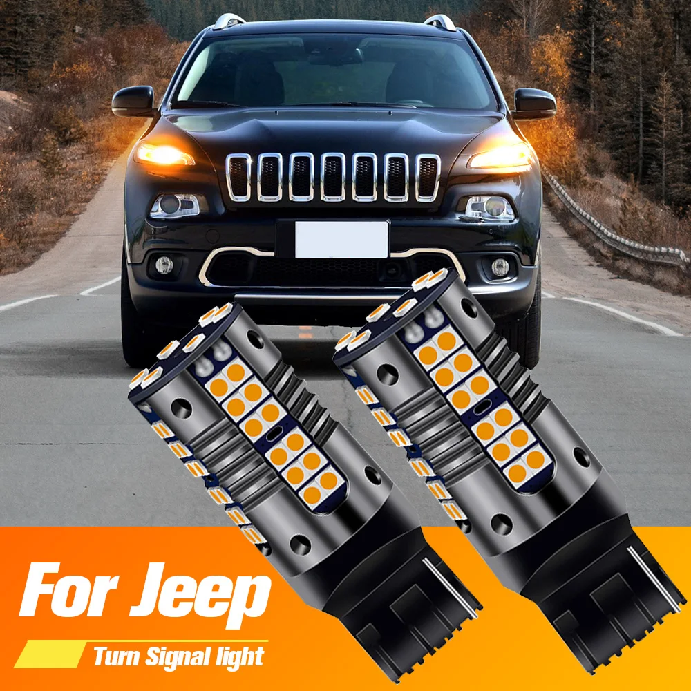 

2x LED Turn Signal Light Blub Lamp WY21W T20 7440A Canbus No Error For JEEP Cherokee KL Compass Grand Cherokee 4 Wrangler 4 JL