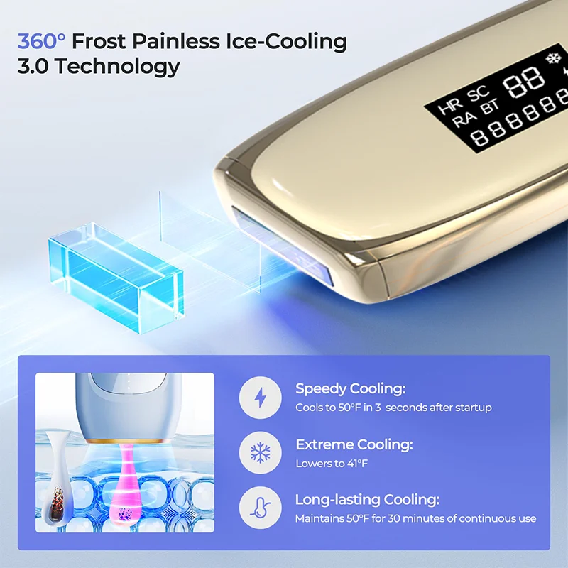 Machine Unlimited Flashes Safe Permanent Ipl Epilator Painless Sapphire Ice Cooling  Hair Removal