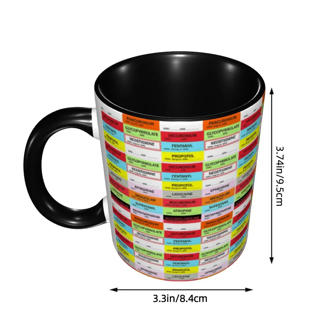 Anesthesia Medication Labels Coffee Mug DIY Customized Doctor Nurse Medicine Ceramic Milk Tea Mug