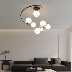 New All Copper Modern Simple Irregular Aircraft Personalized Nordic Room Bedroom Ball Beans Bedroom Ceiling Light