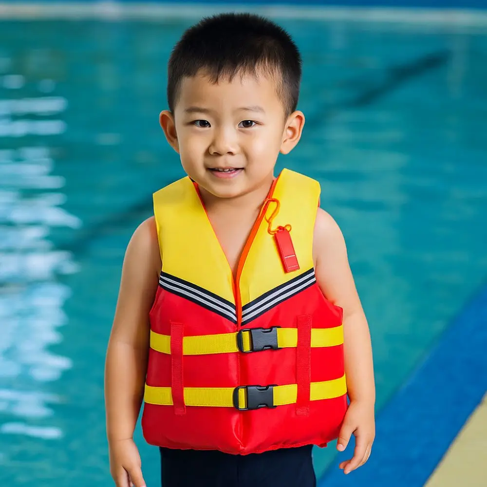 Flood Control Large Buoyancy Life Vest Jacket with Whistle Adjustable Straps Marine Safety Vest Portable Buoyancy Vest Boating