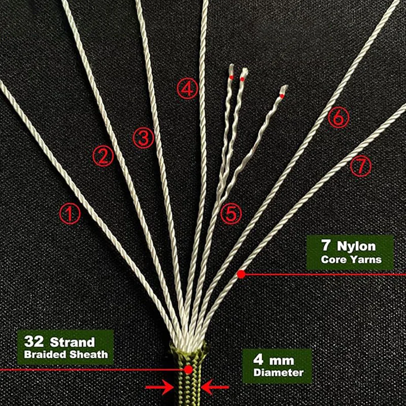 

MuqiNush 4mm 7-Layer Nylon Rope 31M/1100M Multi-Purpose For Camping Picnics DIY Dog Ropes Equipment Durable Smooth Surface