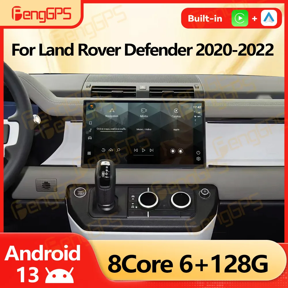 Android 13 Car Radio GPS Navigation For Land Rover Defender 2020 2021 2022 Multimedia DVD Player Video Auto Stereo Carplay 4G BT