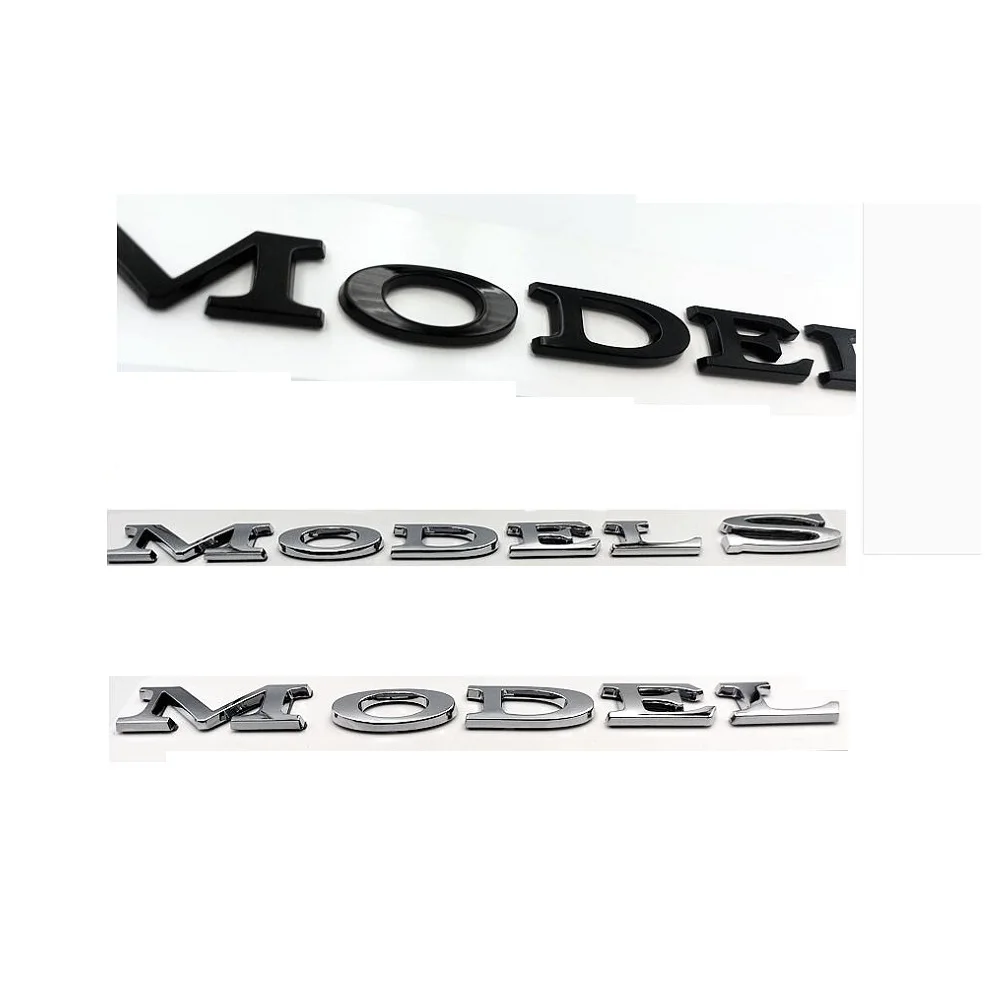 Chrome Black Trunk Letters SPACEX Emblems Front Rear T Shape Badges for TESLA SPACE X