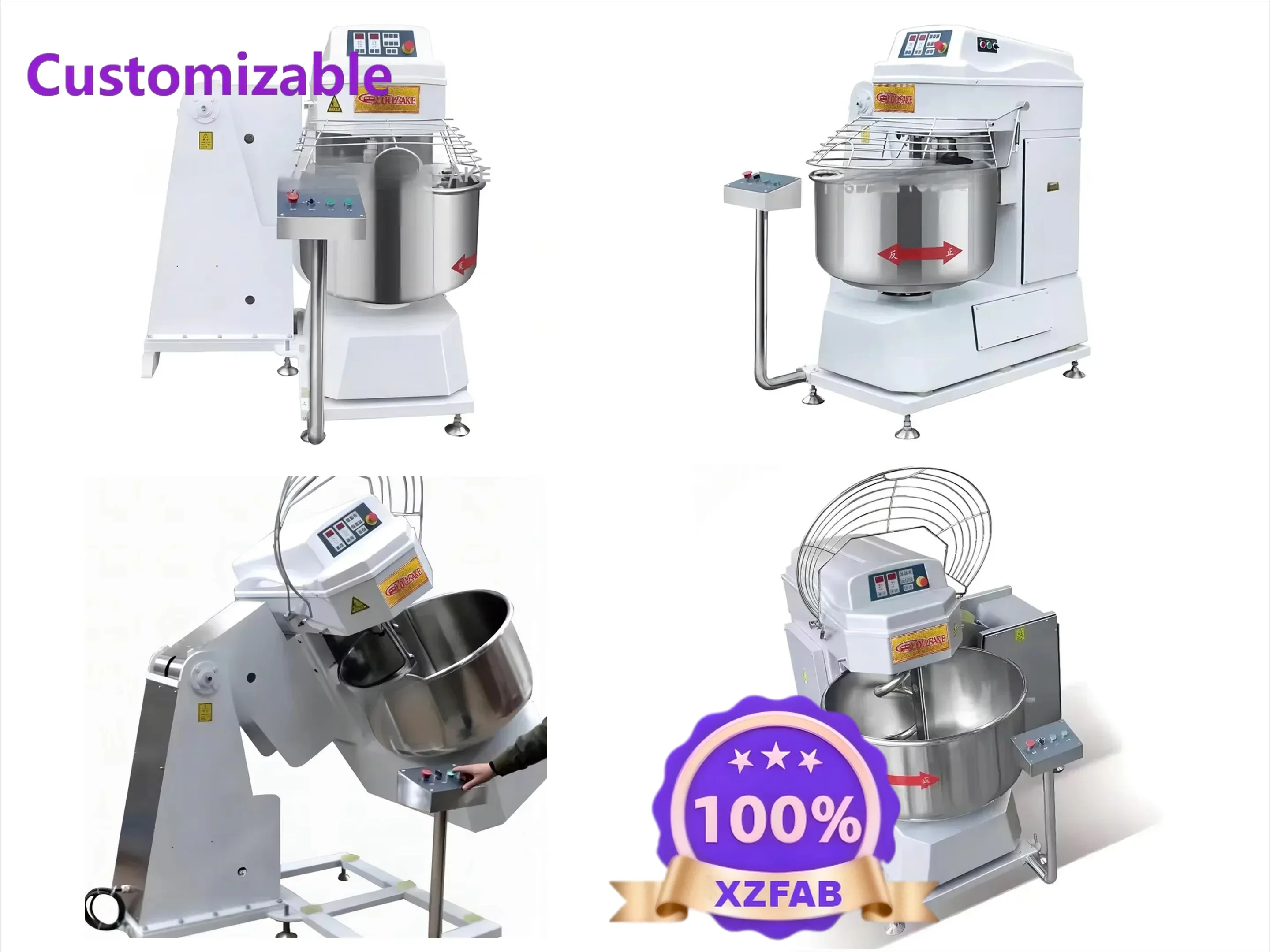 Factory Direct 2026 Commercial Bakery Equipment 20L 30L 40L 50L 60L 80L 130L 200L 260L  Industrial Heavy Duty Spiral Bread Flour
