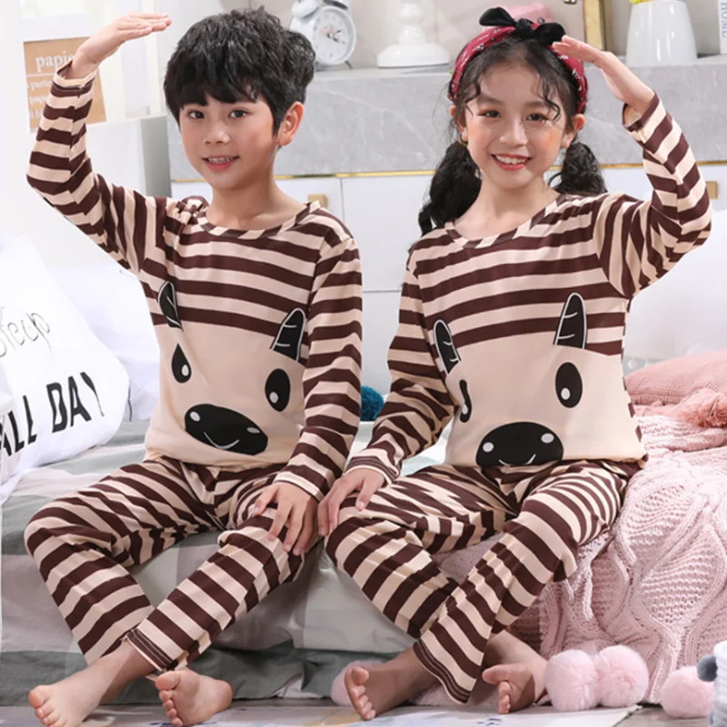 Conjunto de pijamas de verano para niños y niñas, ropa de casa con dibujos animados