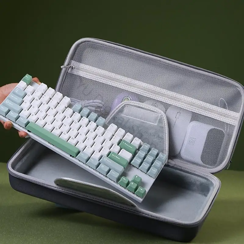 96BA Tragbare Tastatur-Tragetasche mit Innengurten, Zubehörtasche und Tragegriff für die Aufbewahrung Schreibtisch und den – Detail 8