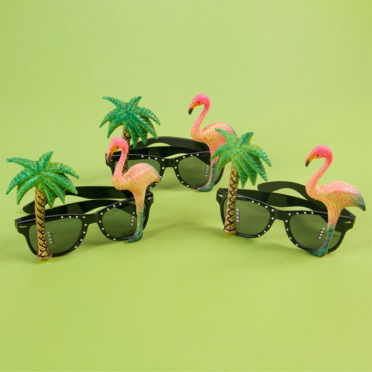 1pcs Hawaiian Tropical Flamingo Sunglasses Plastic Funny Glasses Photo Props Hawaiian Luau Pool Beach Party Decoration Supplies