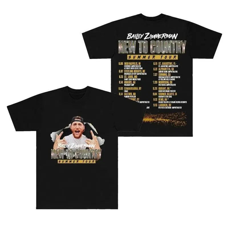 2025 Bailey Zimmerman New To Country Tour Concert T-Shirt