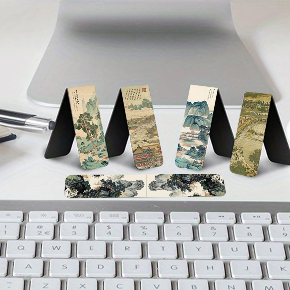 5 قطعة النمط الصيني القديم المرجعية المغناطيسية طلاء حبر المرجعية الجمالية صفحة الكتاب طالب القرطاسية القراءة الملحقات