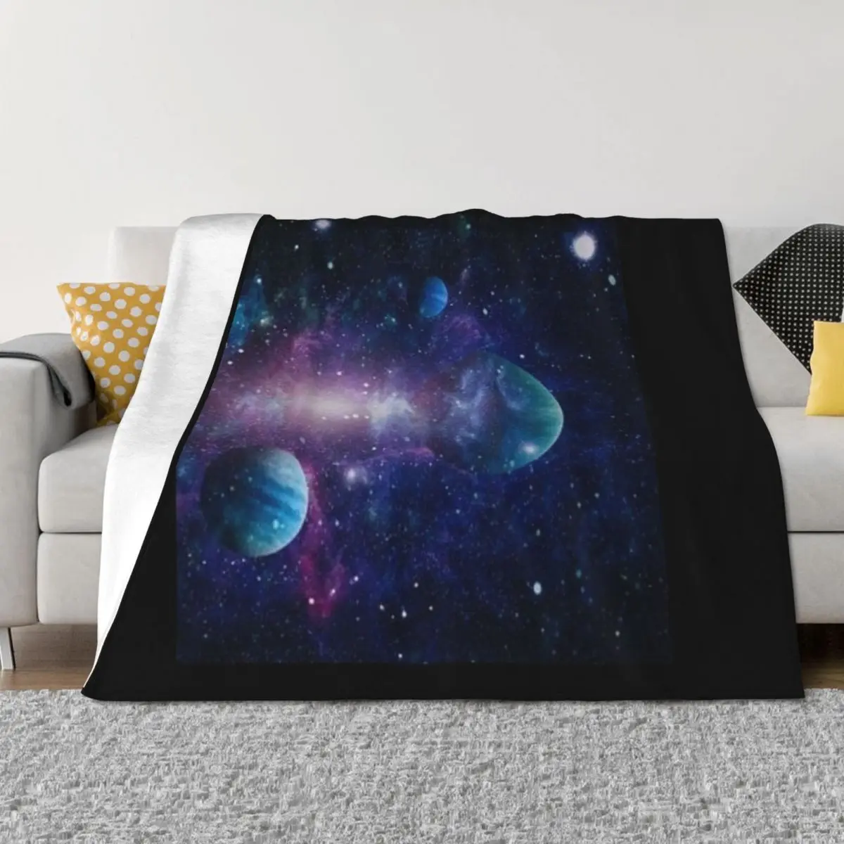

Planets and stars Throw Blanket Multi-Purpose Custom Thermals For Travel Sofas Blankets