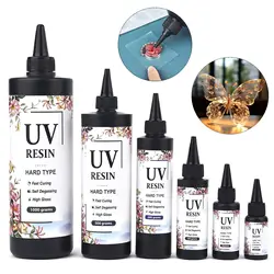 20/50/100/200/500/1000g UV Epoxy Resin Glue And UV Lamp High Transparency Hard UV Glue Fast Drying DIY Crystal Jewelry Making