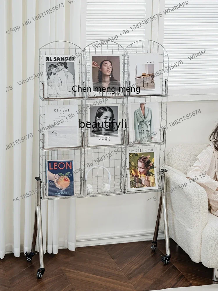 

ss7304 Creative Mobile Book Shelf Modern Home Living Room Magazine Rack Storage Display Stand