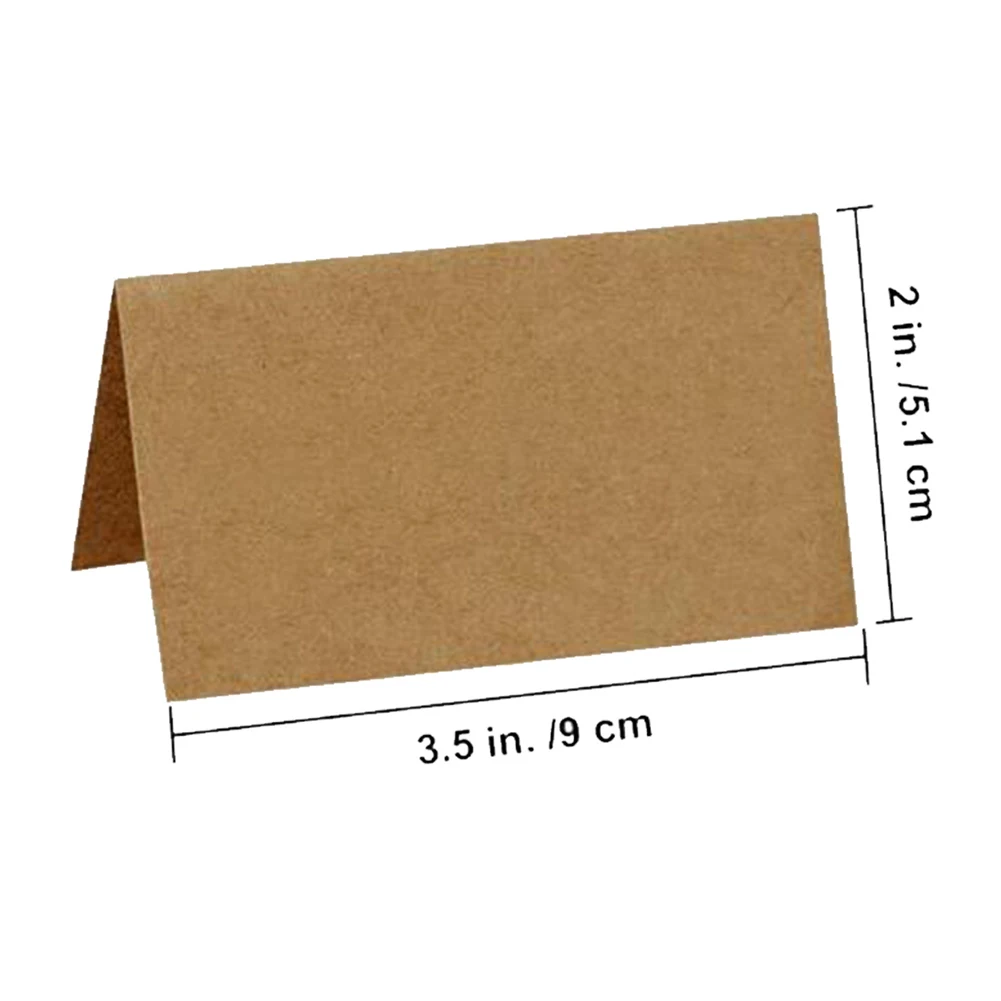 120Pcs Vintage Blank Kraft Paper Table Number Name Card Place Cards Wedding Birthday Party Decoration Invitations