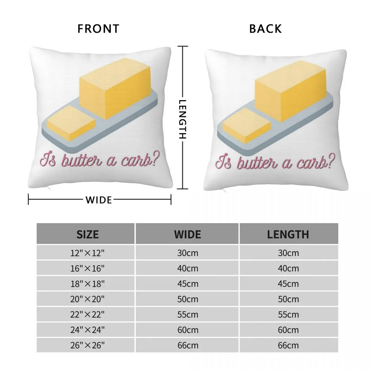 Mean Girls Is Butter A Carb Square Pillowcase Polyester Linen Velvet Pattern Zip Decorative Throw Pillow Case Room Cushion 18
