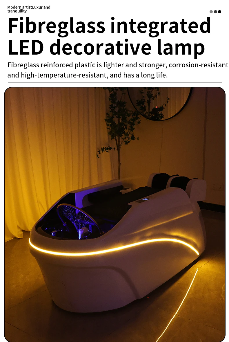 Salon-Kopfhaut-Spa-Shampoo-Massageliege aus Kunstleder, automatischer Massage-Shampoo-Stuhl, Haar-Spa-Ausstattung, langlebig – Detail 4