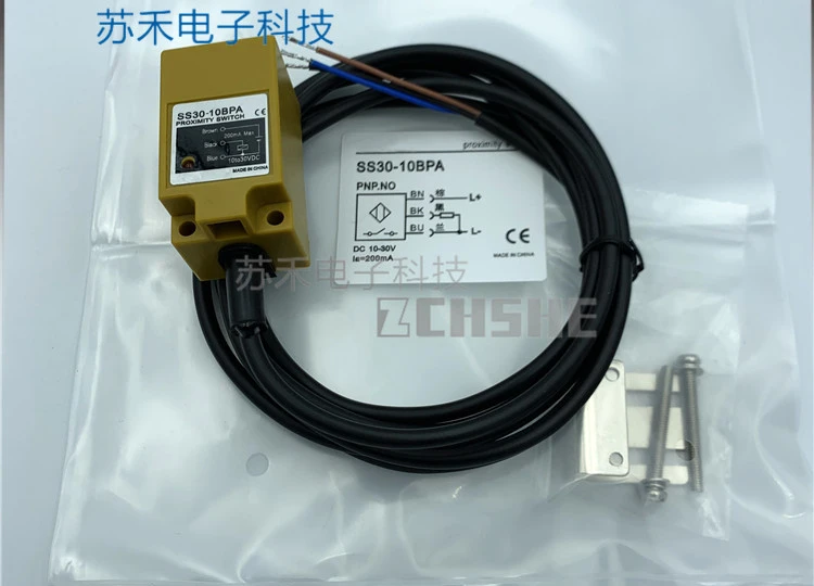 

Square proximity switch SS30-10BPA DC three-wire PNP normally open 24V inductive waterproof limit sensor