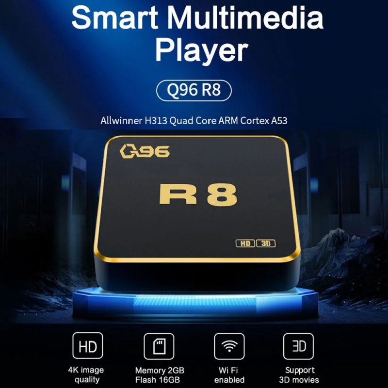 Q96 R8 tv box Android 10 AllWinner H313 Quad Core 2.4G WiFi UHD HDR10 4K Media Player H.265 8GB 128GB iptv TV box