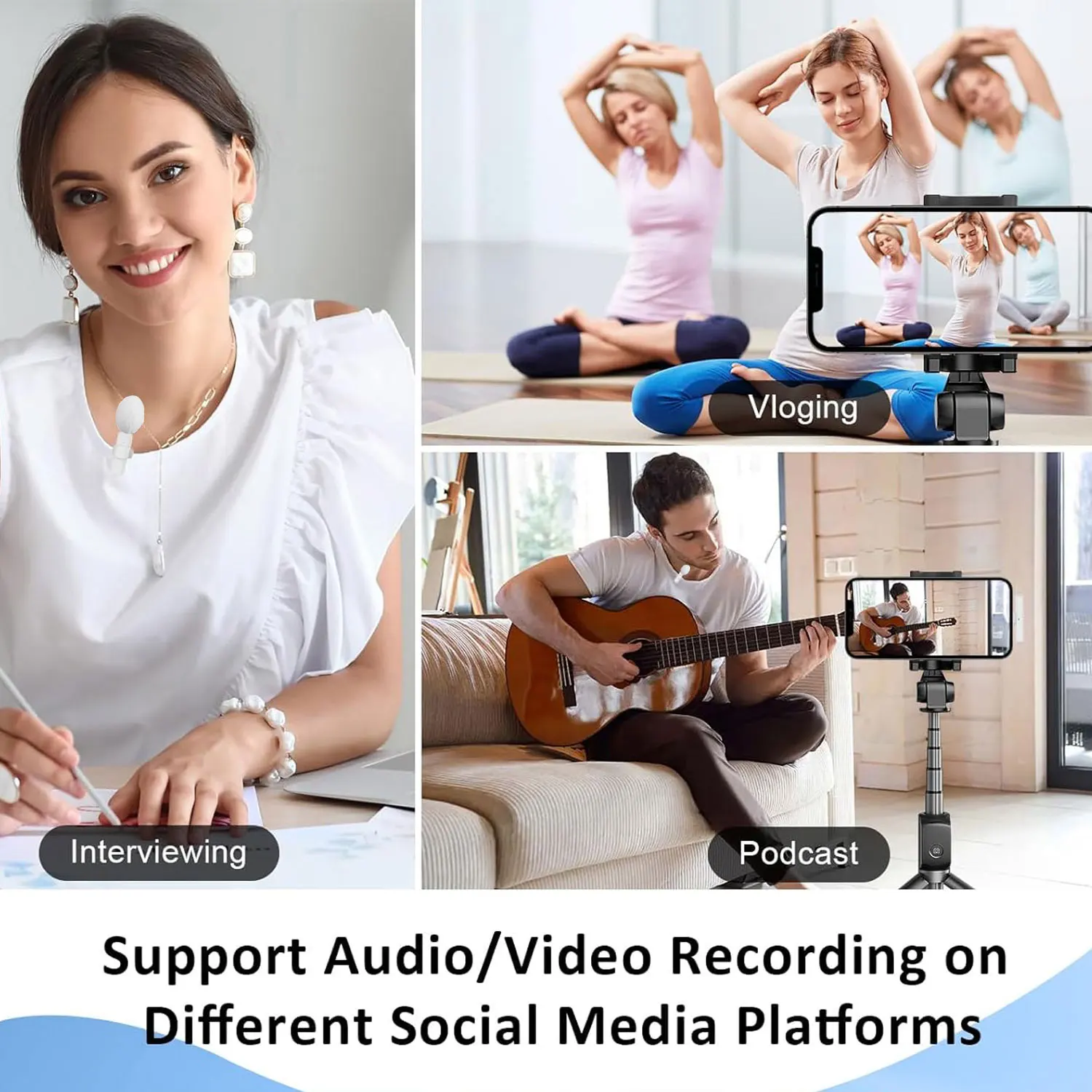 ميكروفون Lavalier اللاسلكي K60 باللون الوردي والأبيض للهواتف الذكية، ميكروفون مشبك على طية صدر السترة لتسجيل الفيديو/الصوت