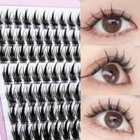 1 caja/160 grupos de pestañas de visón 3D ruso individual grupo de pestañas Natuaral extensión de pestañas herramientas de maquillaje pestañas al por mayor