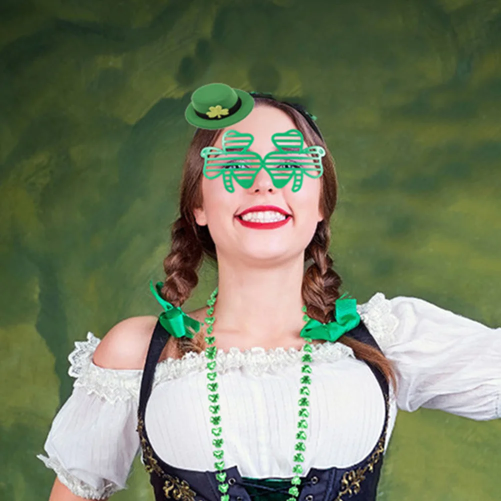 6 قطعة غطاء الرأس الأخضر عيد القديس باتريك دبابيس الشعر Leprechaun قبعة مقاطع النساء الدعائم الطرف عيد باتريك دبوس الشعر Bowknot قبعة دبوس الشعر