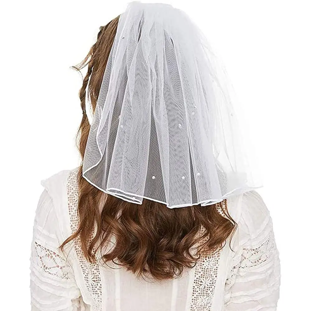 Bridal Veil, 1 Tier Rhinestone Wedding Veil with Comb Women's Short Veils 2024