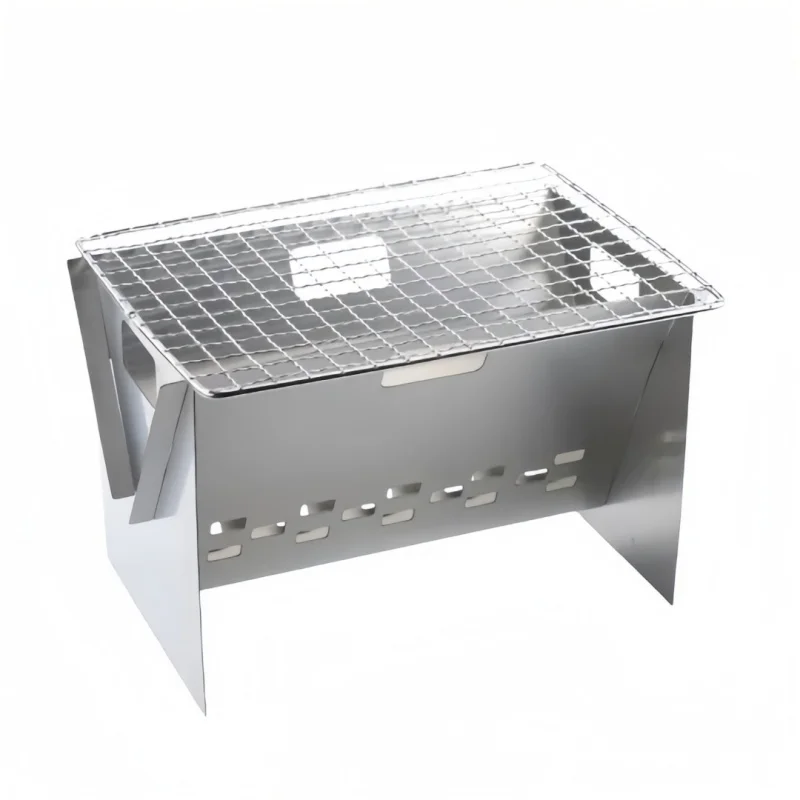 Gril de Barbecue pliable en acier inoxydable, poêle à bois à charbon de bois polyvalent pour la cuisine domestique en plein air, Camping pique-nique plage BBQ