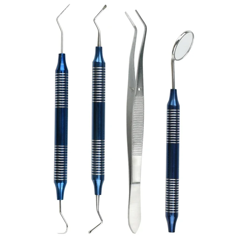 

4 шт., набор для чистки полости рта, скребок, зеркальный скалер, набор для удаления налета, инструмент для ухода за нержавеющей сталью, высокотемпературная дезинфекция