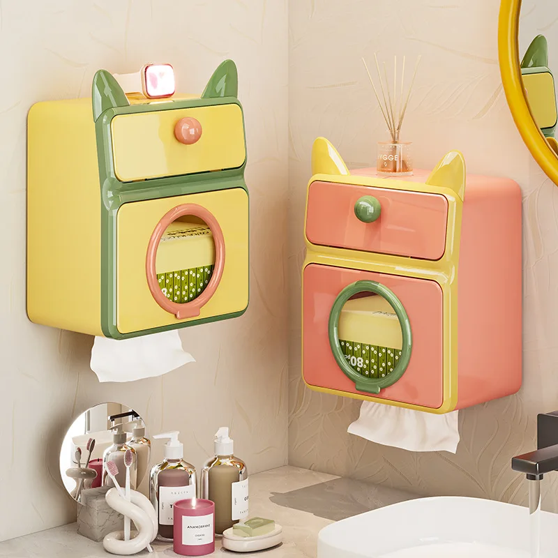 wall-mounted toilet carton Household toilet No punching tissue box waterproof sanitary napkin rack