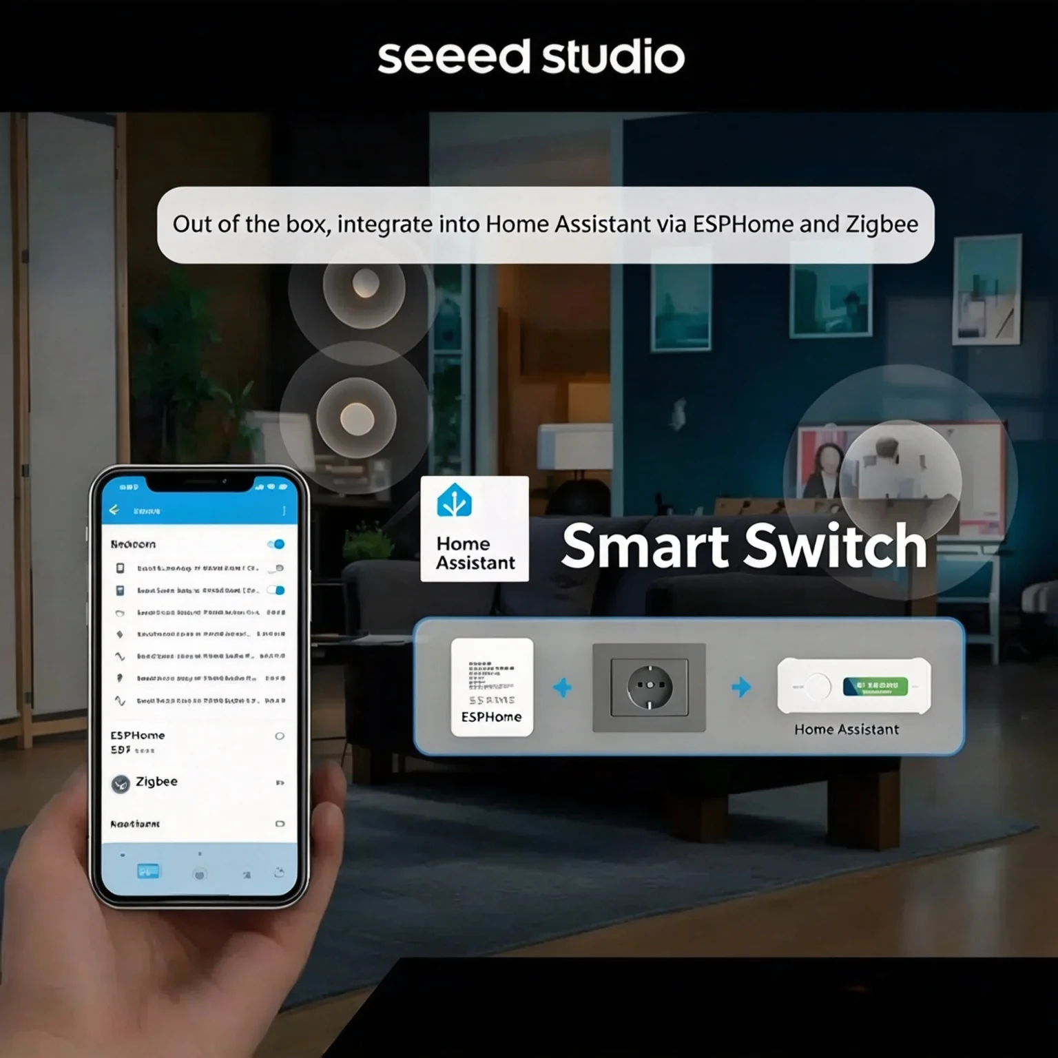 IoT Button Smart Switch, ESP32-C6, Programmable, Home Assistant & ESPHome Compatible, Zigbee Wireless Smart Home Controller