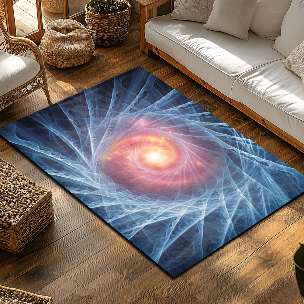 활기찬 성운 은하 추상 파란색 보라색 홈 바닥 카펫 러 - Galaxy Home Textiles 리뷰 및 가격