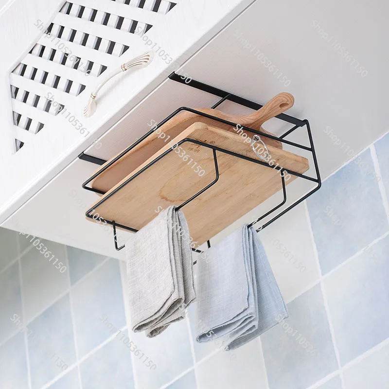No punching wall hanging cutting board rack cabinet chopping board storage rack kitchen hanging cutting board rack
