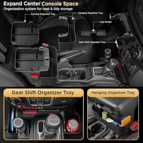 

Wrangler JL/JLU & Gladiator JT Console Organizer Tray – Black, US Patent, 2018-2026