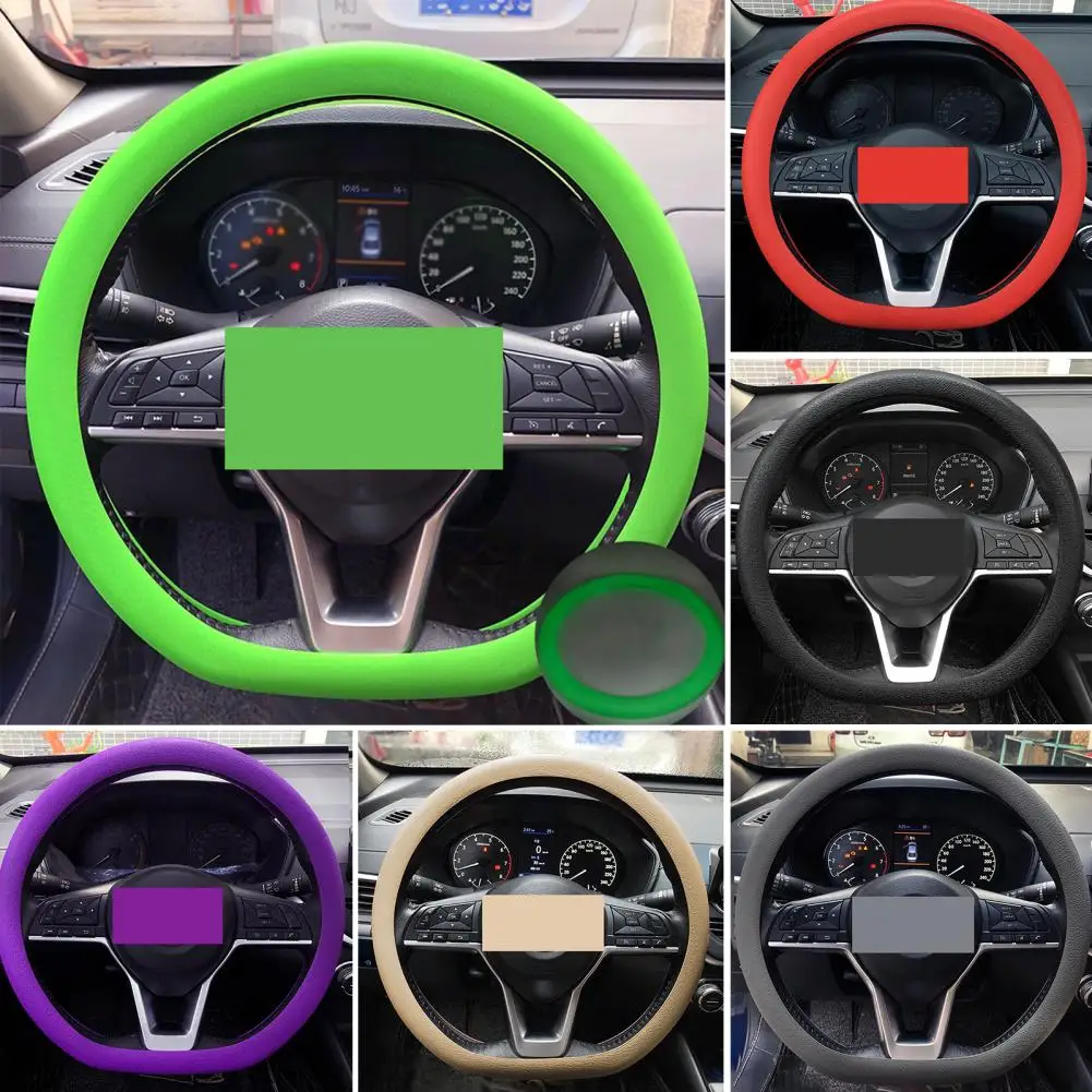 Steering Wheel Cover Ultra Thin Wear Resistant Non-Slip Design Universal Easy to Install Silicone Steering Wheel Protector