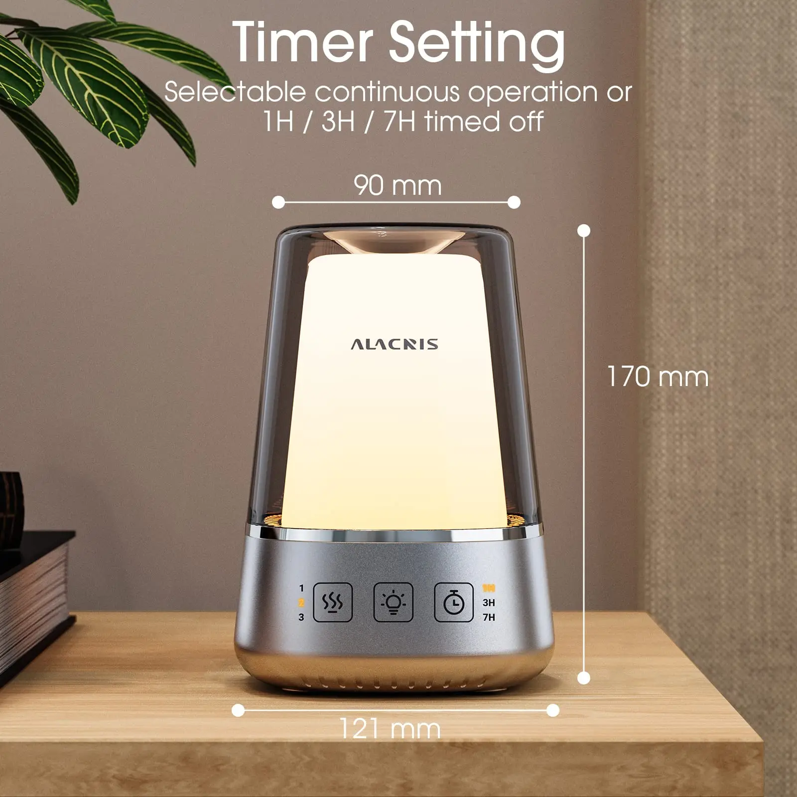 Alacris Waterloze Aromatherapie Diffuser Pure Essentiële Olie Diffuser Met Led Omgevingslicht Timer Instellen